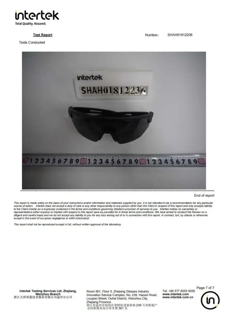 Tested Product Sample SHAH01812236
