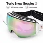 HB-20B Custom Anti-Fog Magnetic Double Lens Snowboard Ski Goggles with Detachable Nose Guard