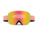 Hubo Sports HB-46 Double Layer Magnetic Quick Change Ski Goggles Front View with Blue Revo Lens