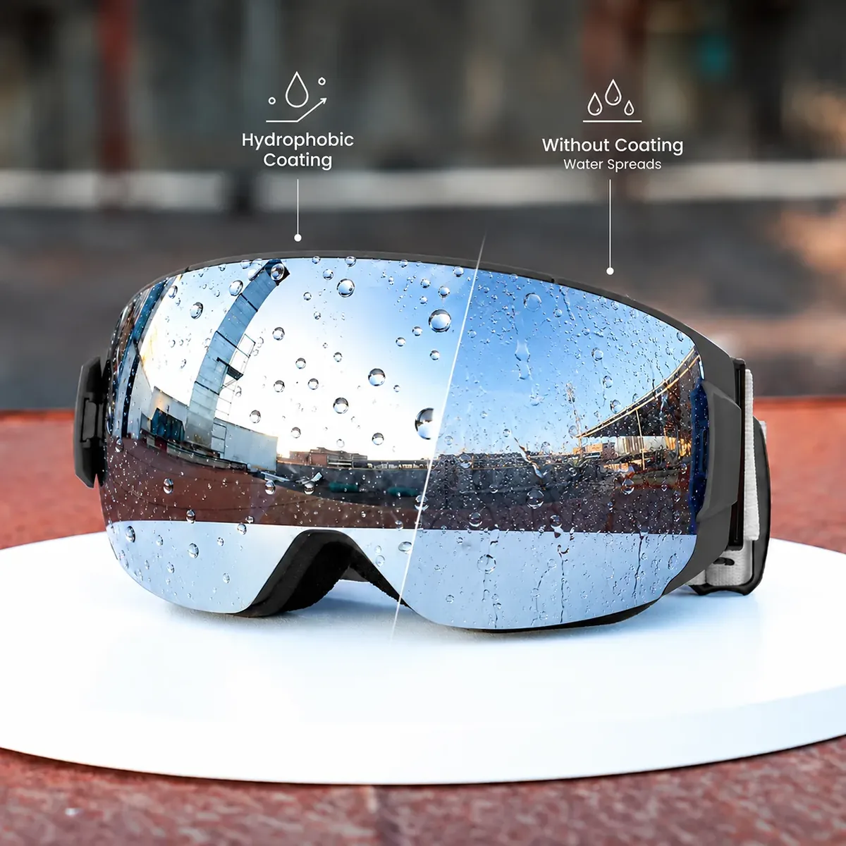Hydrophobic lens coating