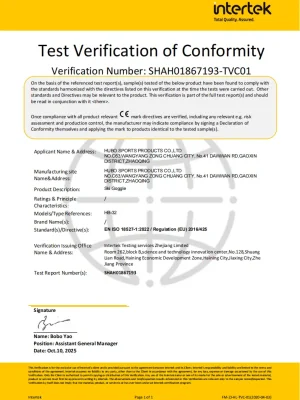 ski goggles ce certificate