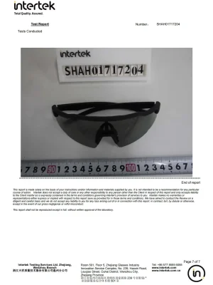 Tested Product Sample SHAH01717204